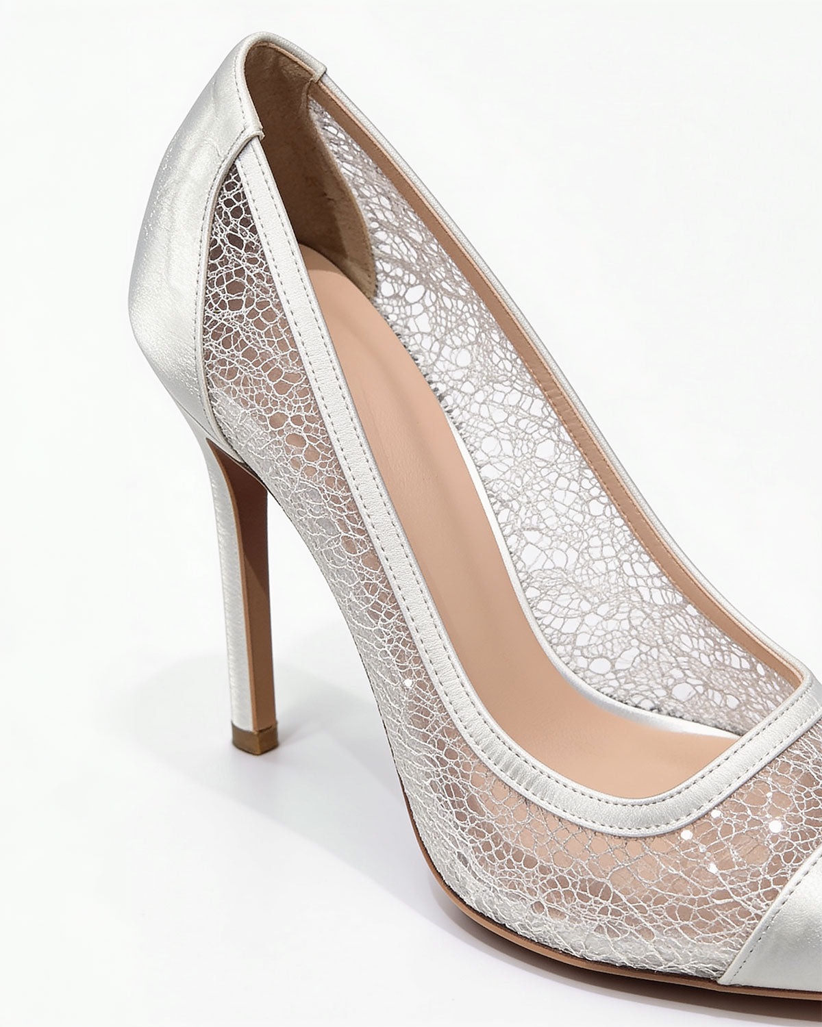 Lys Lace Mesh Pointed-Toe Pumps