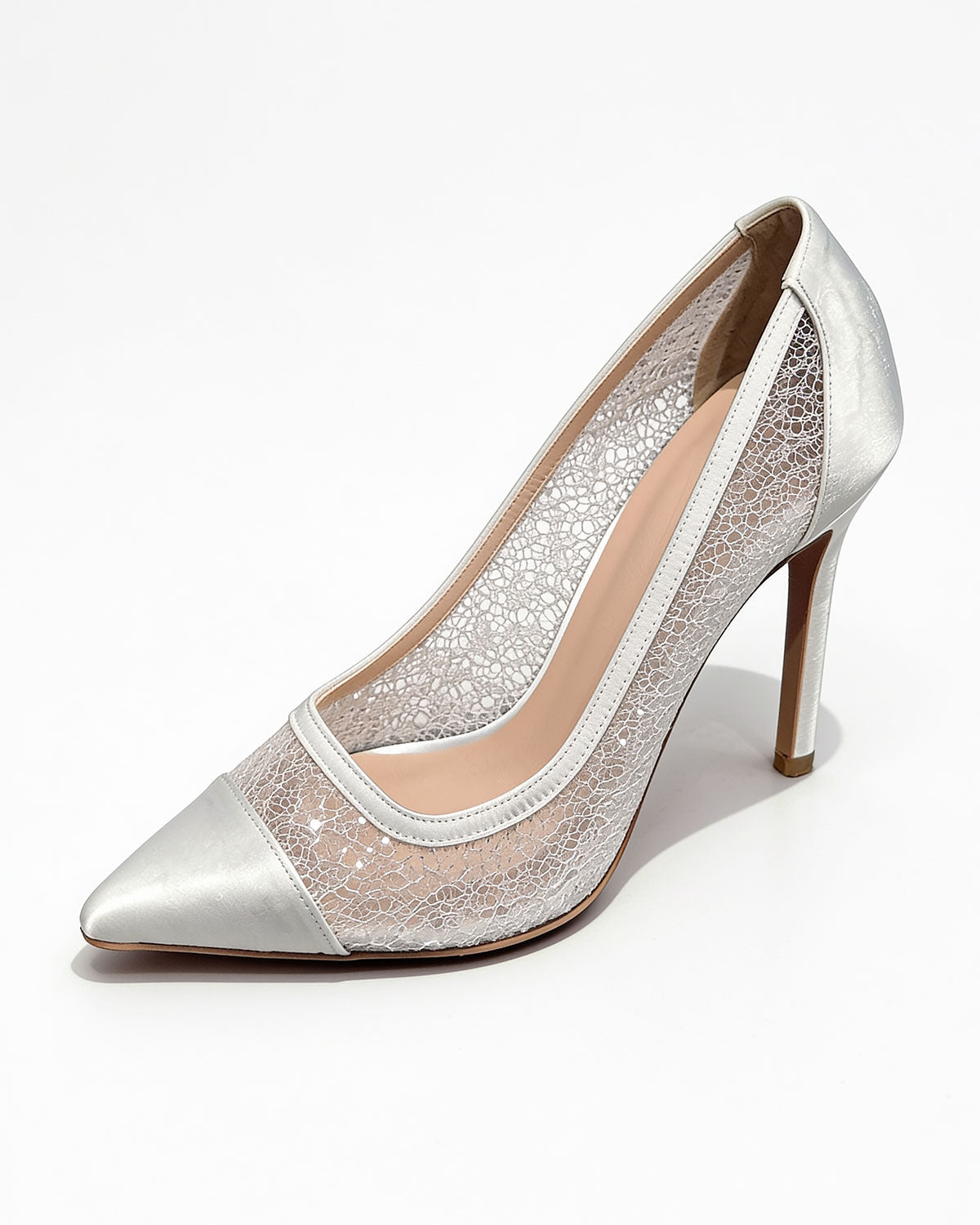 Lys Lace Mesh Pointed-Toe Pumps