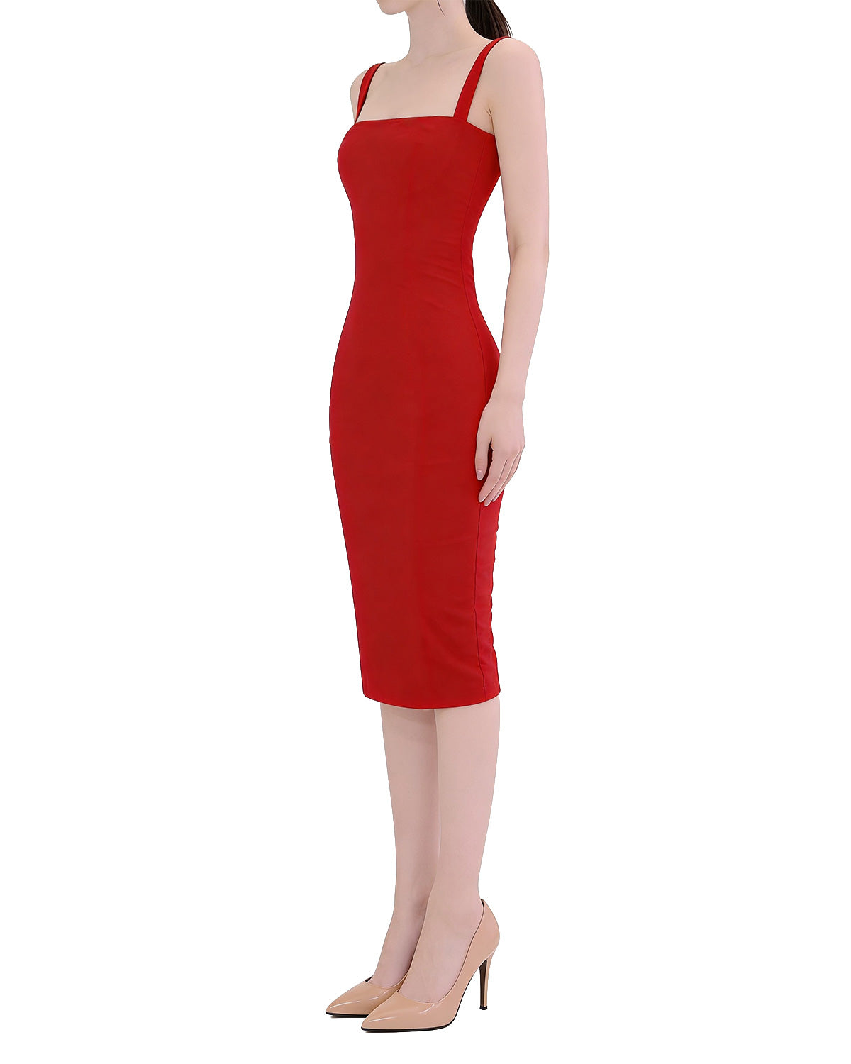Minimal Sculpted Bodycon Midi Dress [Extreme Slim]