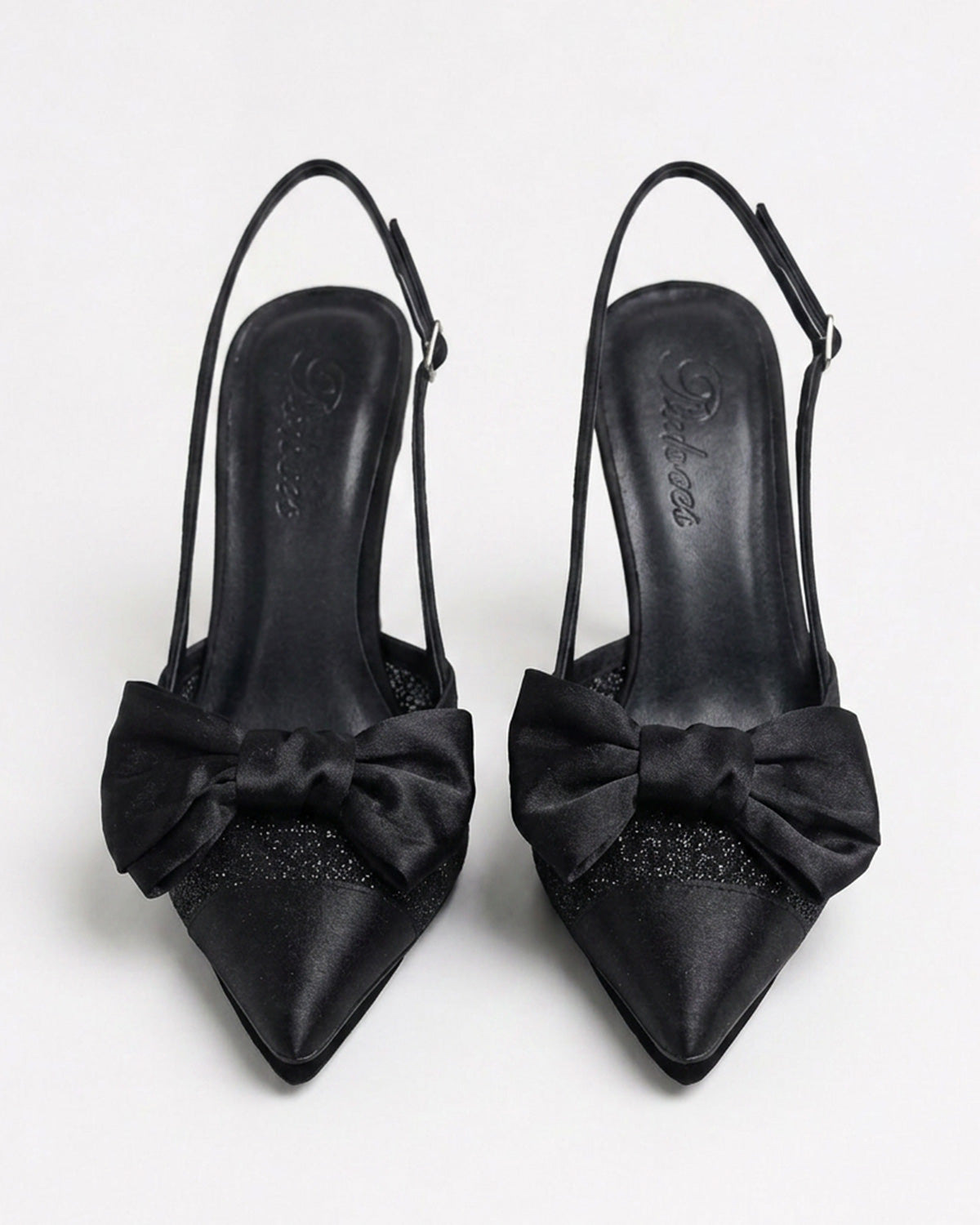 Odette Pearl Satin Lace Bow Slingbacks