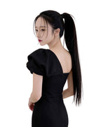 Sculpted One-Shoulder Slit Midi Dress [Slim Fit]