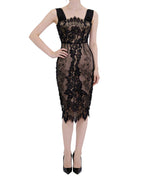 Ornate Lace Bodycon Midi Dress [Extreme Slim]