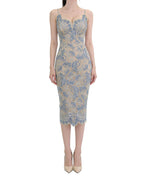 Ornate Embroidered Lace Sweetheart Midi Dress [Extreme Slim]