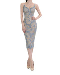 Ornate Embroidered Lace Sweetheart Midi Dress [Extreme Slim]