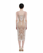 Ornate Lace Bodycon Midi Dress [Extreme Slim]