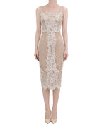 Ornate Lace Bodycon Midi Dress [Extreme Slim]