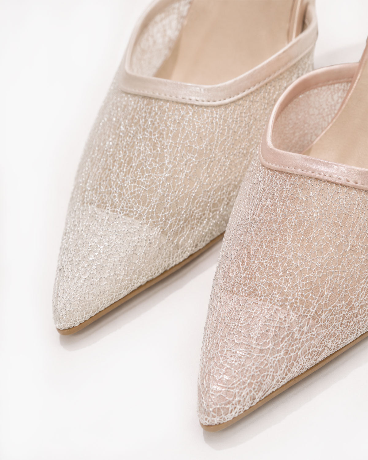 Rosalie Pearl Lace Slingbacks