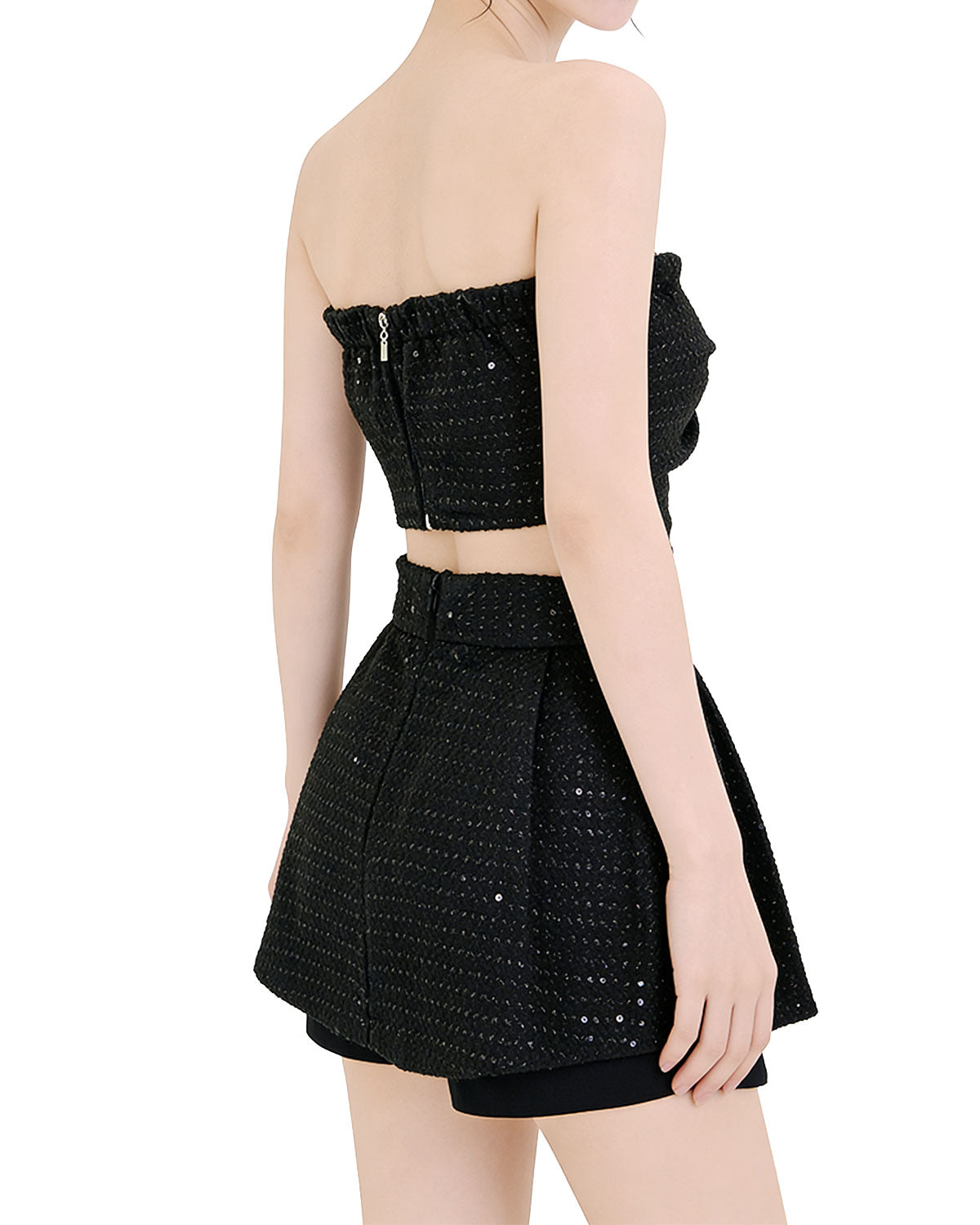 Sculpted Bow Tweed Co-Ord Set [Extreme Slim]