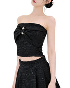 Sculpted Bow Tweed Co-Ord Set [Extreme Slim]