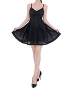 Textured Ruched Bust Flare Mini Dress [Slim Fit]
