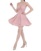 Textured Ruched Bust Flare Mini Dress [Slim Fit]