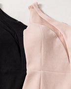 Sheer Asymmetric Slit Midi Dress [Extreme Slim]