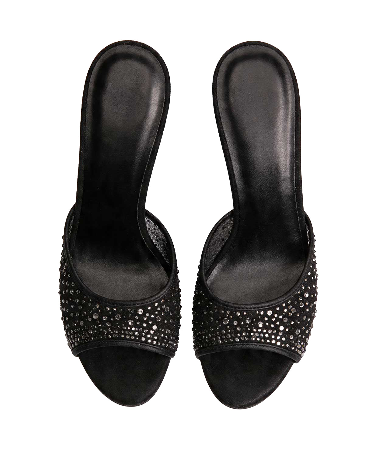 Starry Night Sheer Mesh Rhinestone Mules [Customizable Heel]