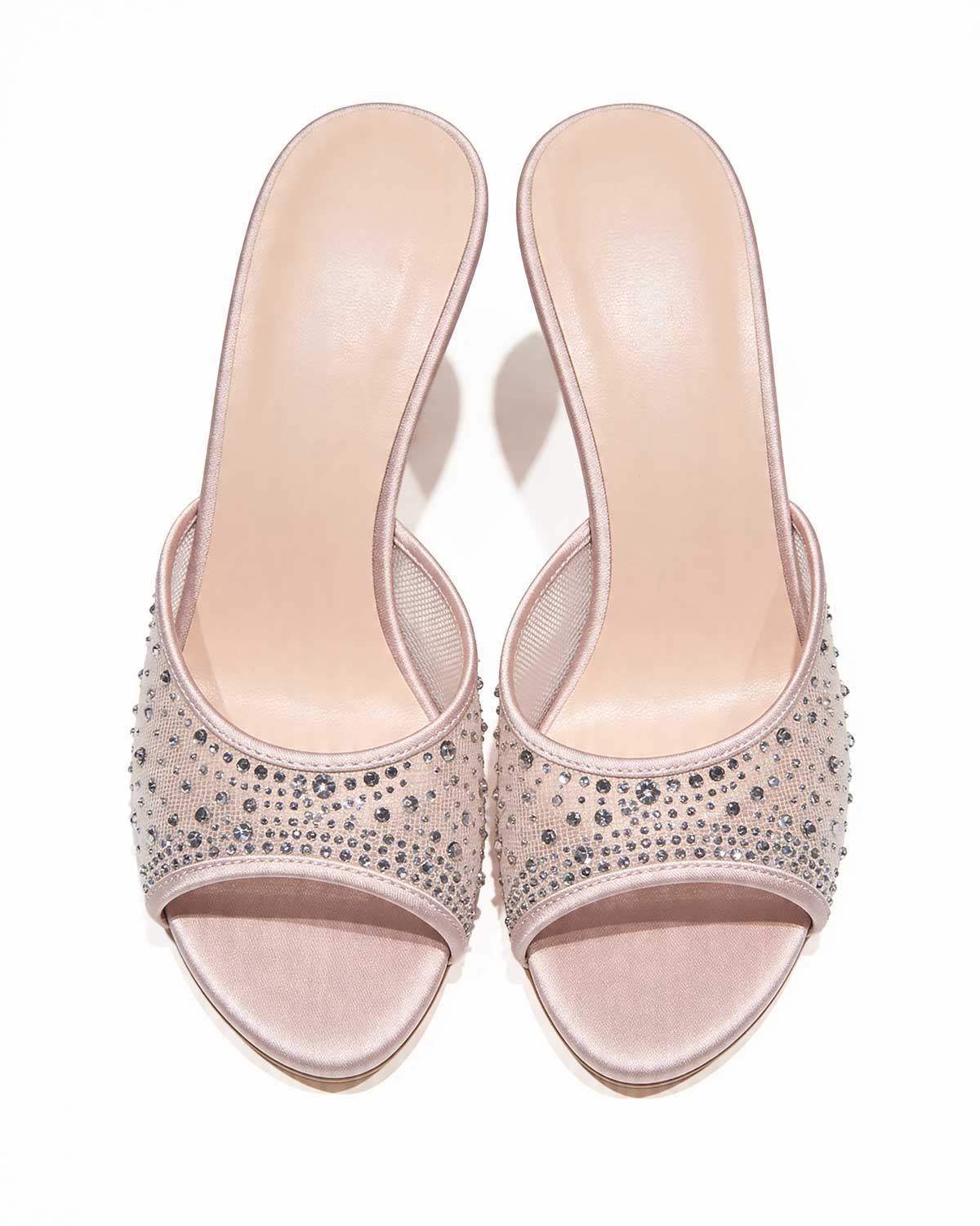 Starry Night Sheer Mesh Rhinestone Mules [Customizable Heel]