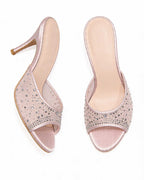 Starry Night Sheer Mesh Rhinestone Mules [Customizable Heel]