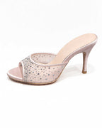 Starry Night Sheer Mesh Rhinestone Mules [Customizable Heel]