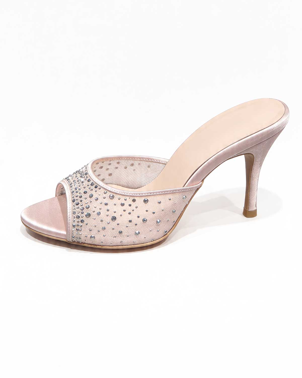 Starry Night Sheer Mesh Rhinestone Mules [Customizable Heel]