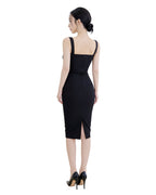 Stunning Rhinestone-Trim Cut-Out Bodycon Midi Dress [Slim Fit]
