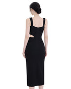 Sultry Cut-Out Side-Slit Bodycon Midi Dress [Slim Fit]