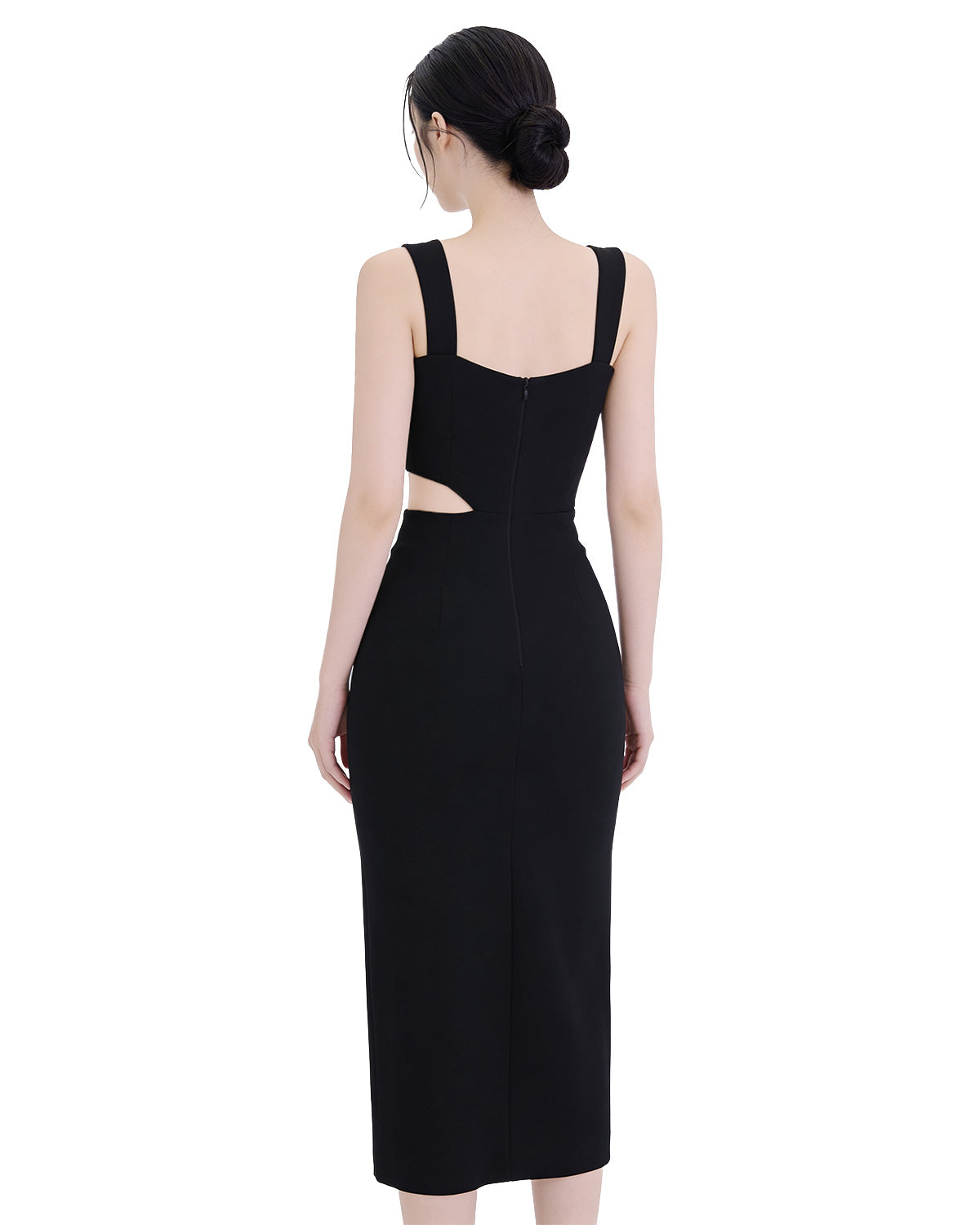 Sultry Cut-Out Side-Slit Bodycon Midi Dress [Slim Fit]