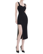Sultry Cut-Out Side-Slit Bodycon Midi Dress [Slim Fit]