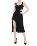 Sultry Cut-Out Side-Slit Bodycon Midi Dress [Slim Fit]