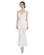 Textured Vertical-Ribbed Cami Mermaid Maxi Dress