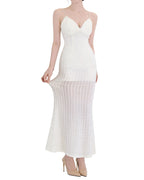 Textured Vertical-Ribbed Cami Mermaid Maxi Dress