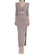 Twist Front Cut Out V-Back Maxi Dress [Slim Fit]