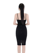 Wavy Ribbed Cut-Out Cami Mini Dress [Extreme Slim]