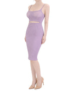 Wavy Ribbed Cut-Out Cami Mini Dress [Extreme Slim]