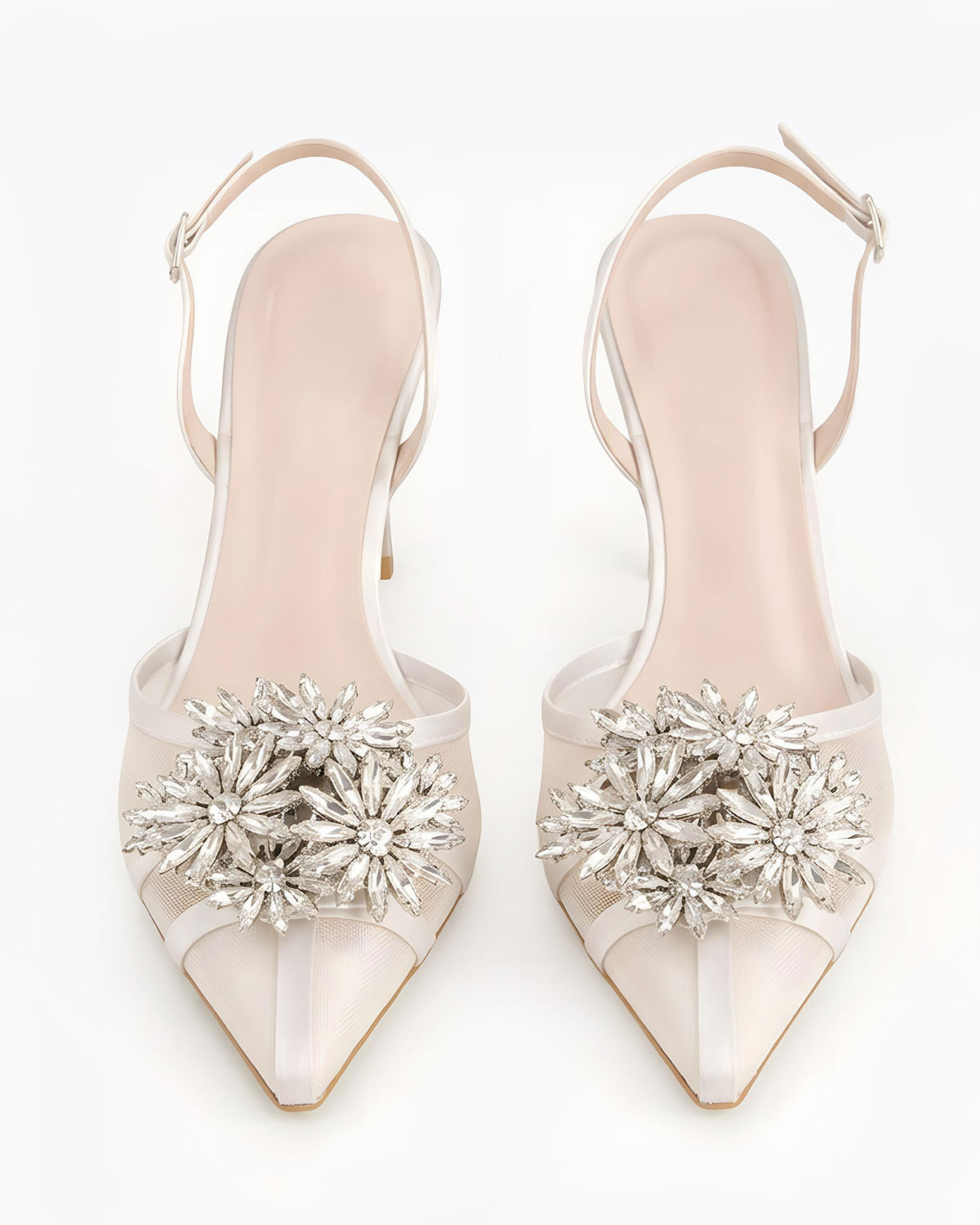 Estelle Floral Crystal Slingbacks