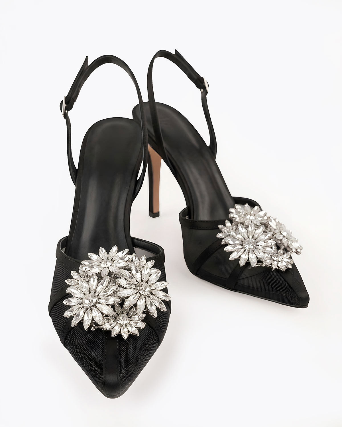 Estelle Floral Crystal Slingbacks