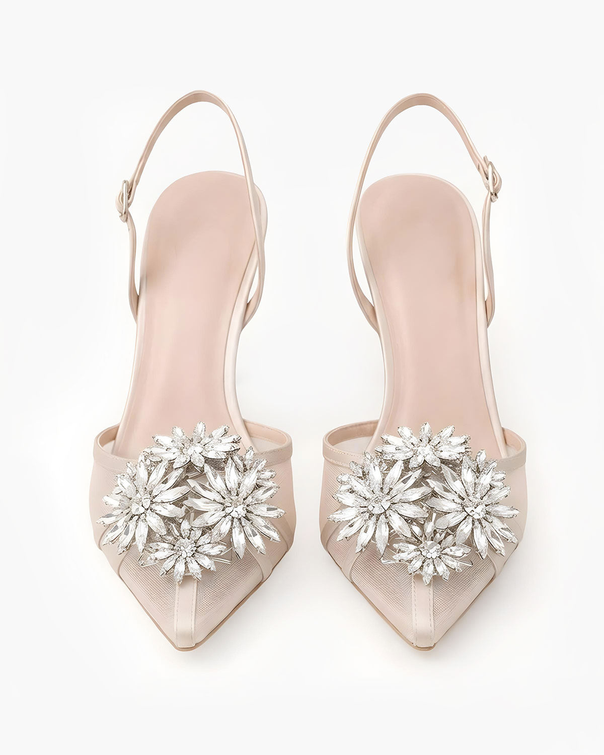 Estelle Floral Crystal Slingbacks
