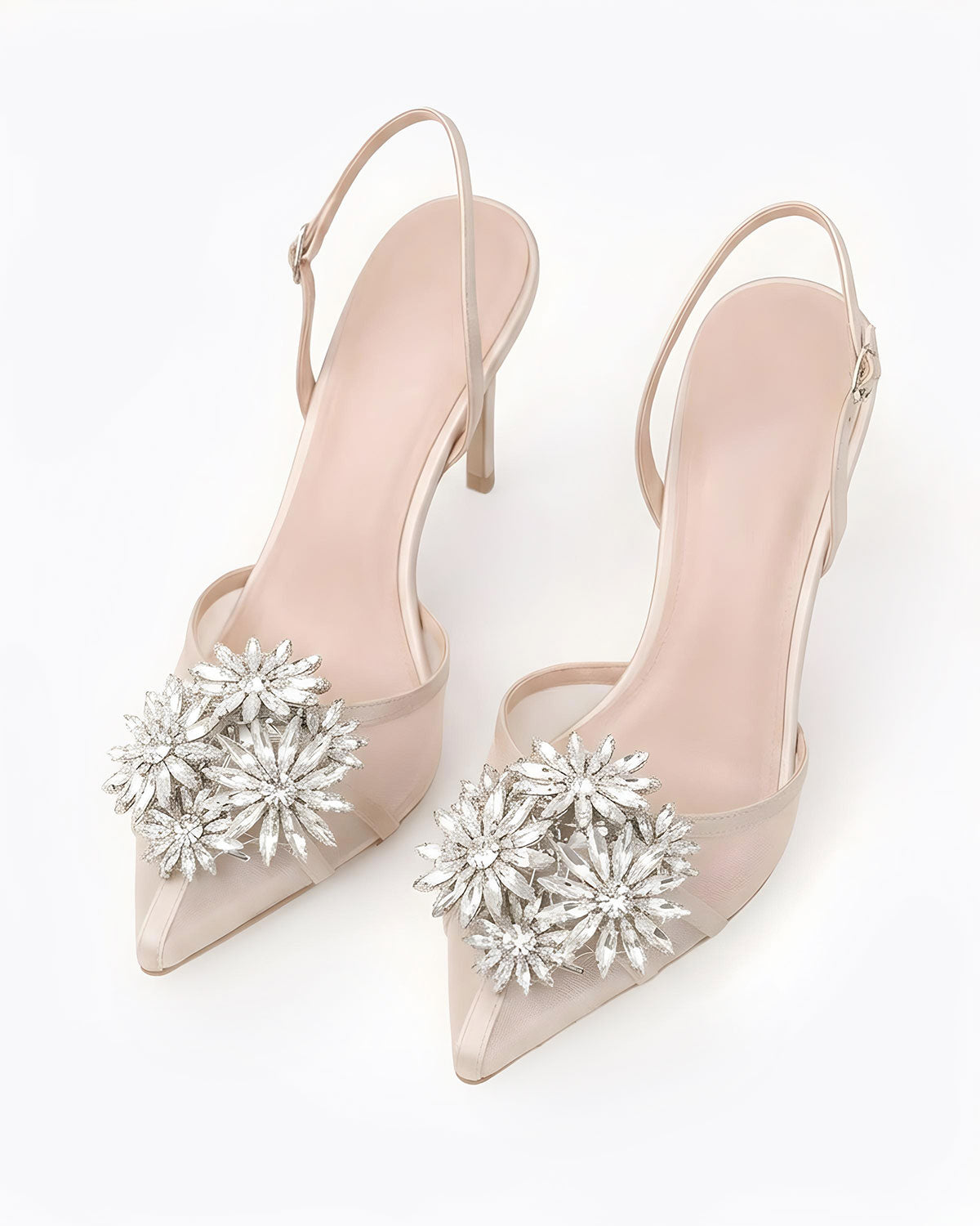 Estelle Floral Crystal Slingbacks