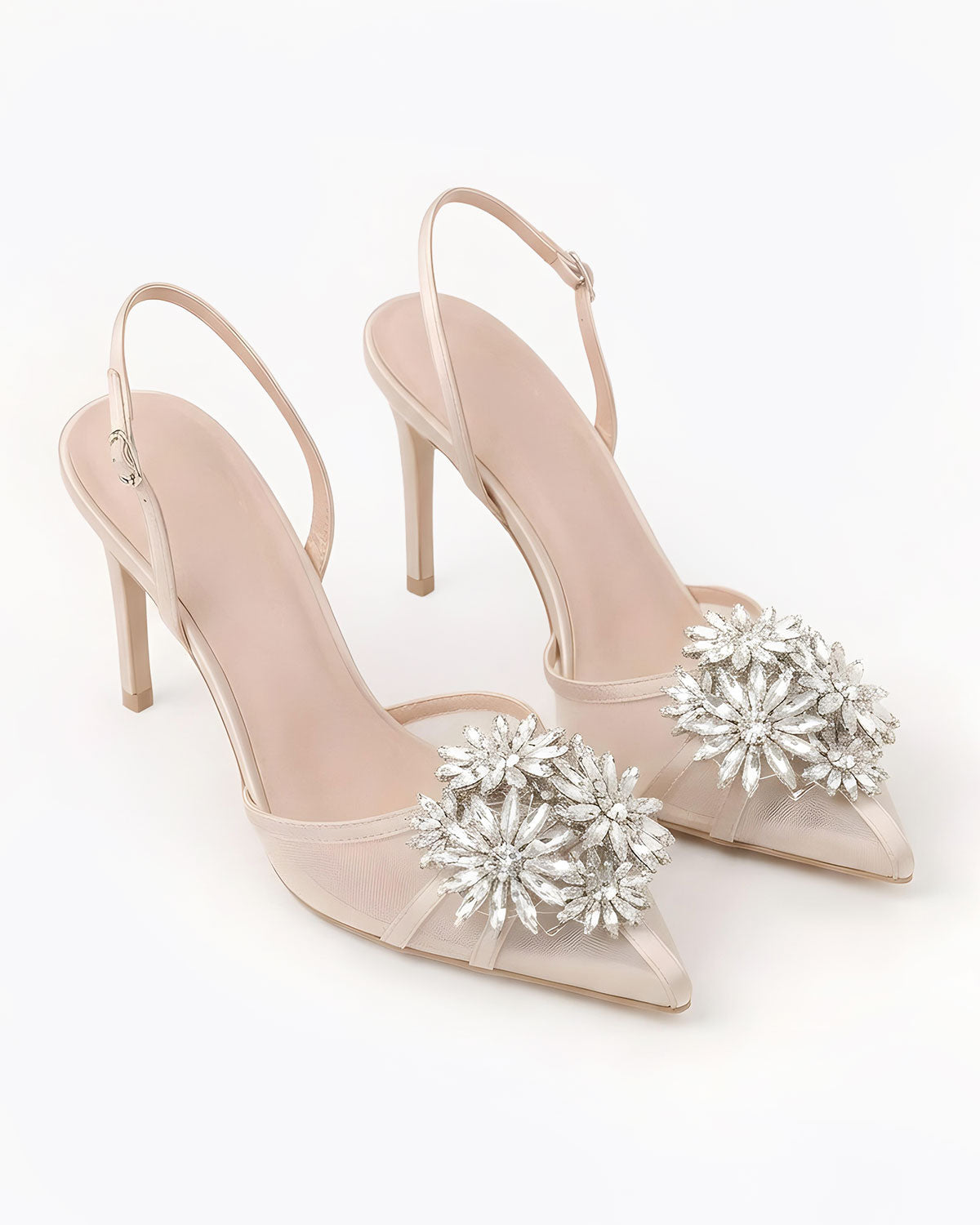 Estelle Floral Crystal Slingbacks