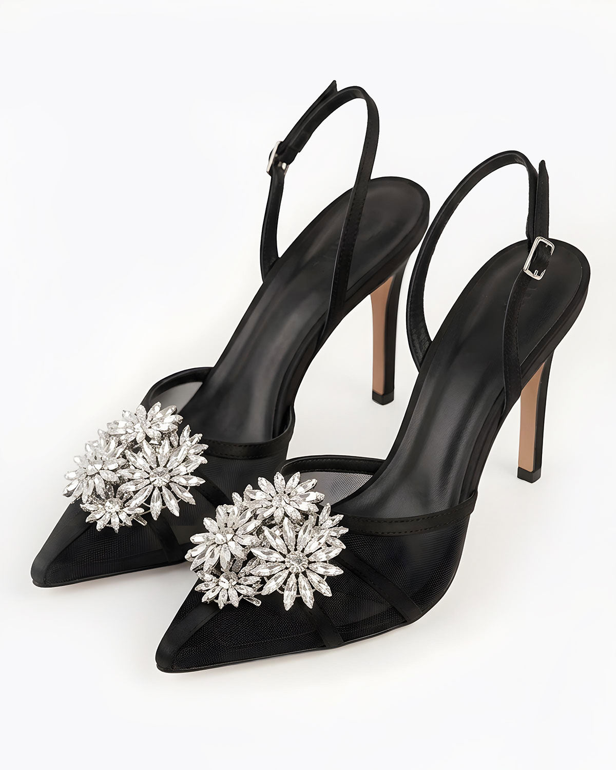 Estelle Floral Crystal Slingbacks